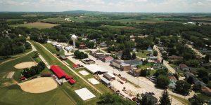Aerial shot of village