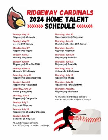 2024 Home Talent Schedule